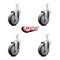 Service Caster 4 Inch Thermoplastic Rubber Wheel Swivel 7/8 Inch Square Stem Caster Set SCC SCC-SQ20S414-TPRB-78-4 - alternate 2